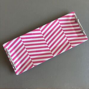 Mariposa Pink Striped Tray